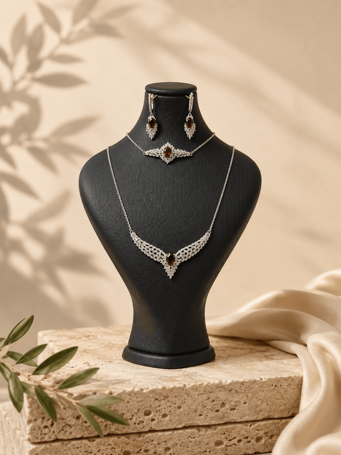 سرویس زنجیری پایه جواهر طرح یاقوت — تصویر ۱