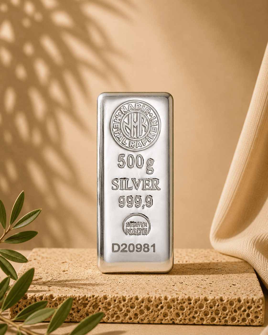 شمش نقره 500 گرمی nadir